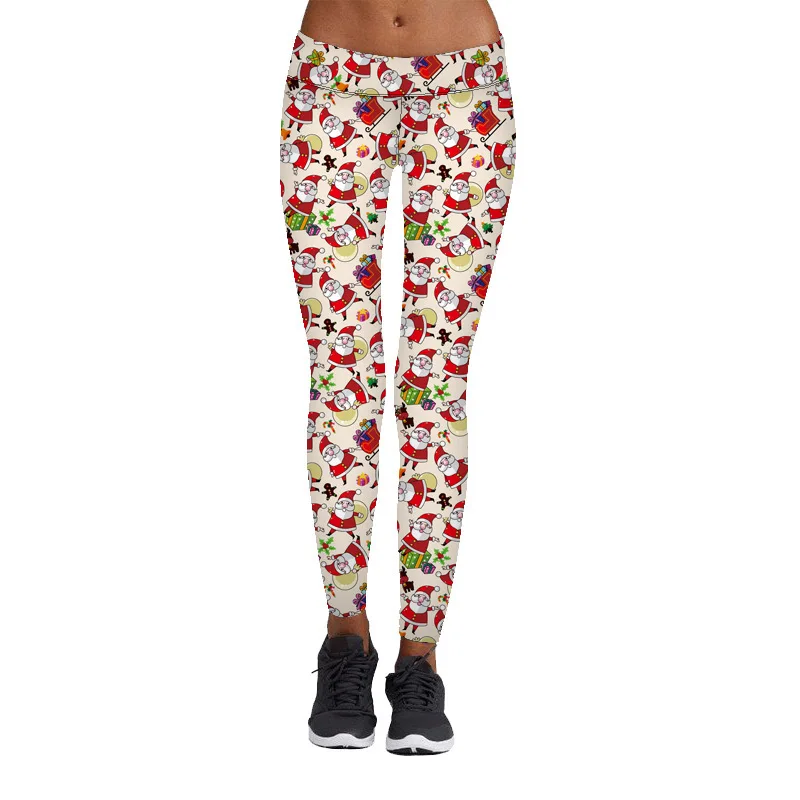 European and American Blockbuster Christmas Digital Printed Running Fitness Dance Pants leggings |