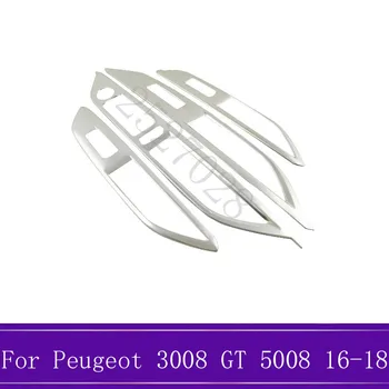 

For Peugeot 3008 GT 5008 Stainless Steel Car Window Glass Lift Switch Control Panel Frame Cover Decorative 2016 2017 2018