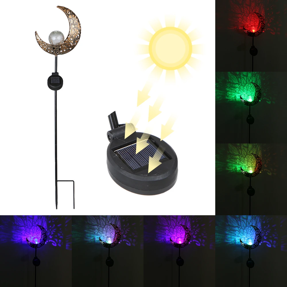 luz solar 5 colores camino luces luna paisaje lampara luz solar decoracion jardin exterior luz