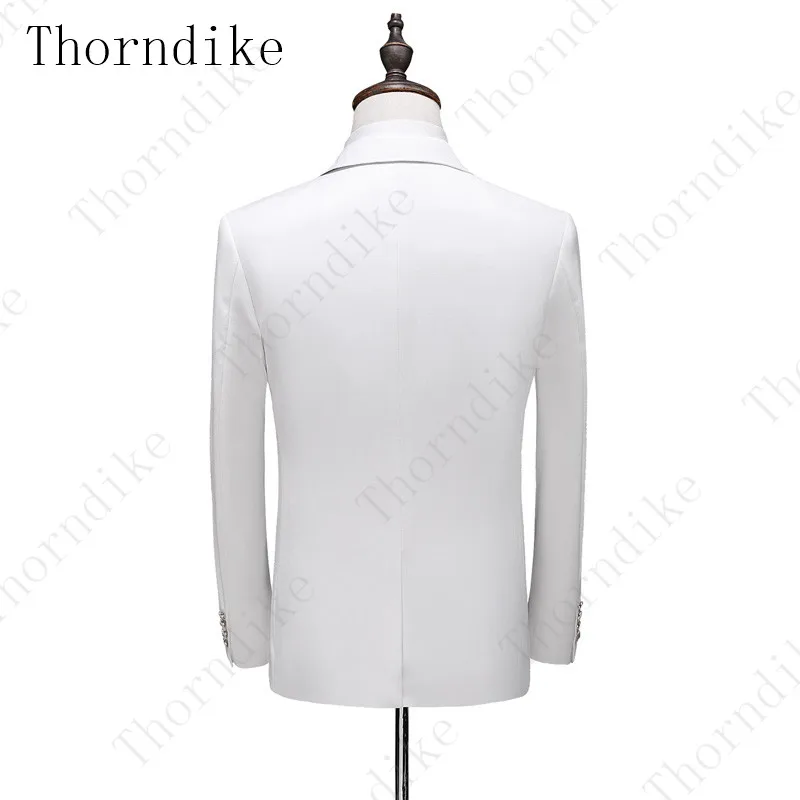 Thorndike, мужские формальные белые костюмы на заказ, свадебный смокинг, повседневные мужские деловые последние костюмы, модные костюмы для ужина, выпускного, 2 шт., блейзер, брюки