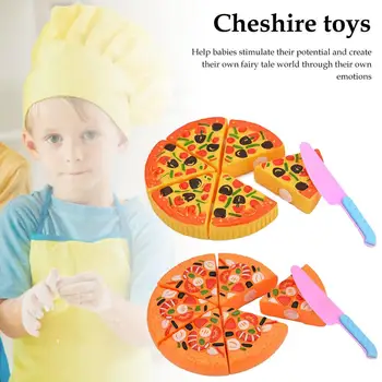 

Children Kitchen Cutting Toys Plastic Pizza With Knife Pretend Play Miniature Food Educational Toys For Kids Girls Gift