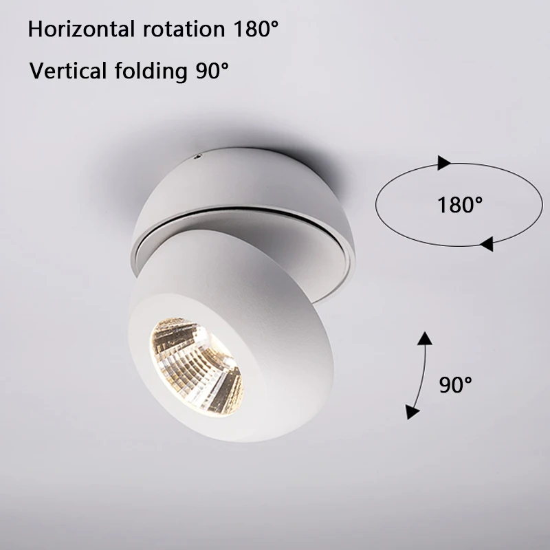 Поверхностный монтаж потолочный светильник 360 градусов вращающийся 10W20W40W COB светодиодный точечные потолочные светильники AC110-220V светодиодный потолочный светильник Внутреннее освещение