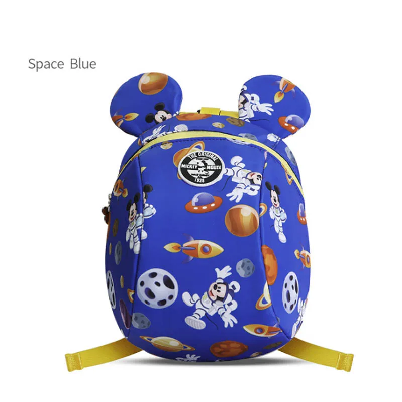 DISNEY Микки Маус сумка Детский рюкзак милый мультфильм детские плечи Анти-потери детей рюкзак 1-3 лет - Цвет: Space blue