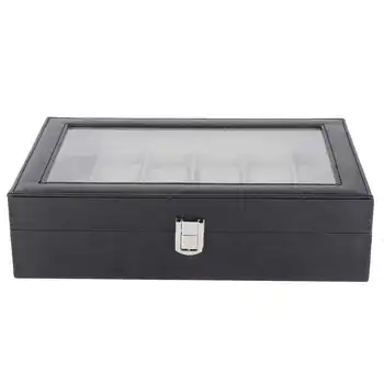 

12 Grids Watch Display Case PU Leather Jewelry Watch Storage Box Organizer Gift