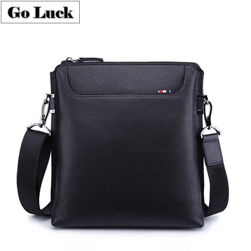 

GO-LUCK Brand Genuine Leather Business OL Ipad Pack Men's Crossbody Shoulder Bag Men Cowhide Messenger Bags