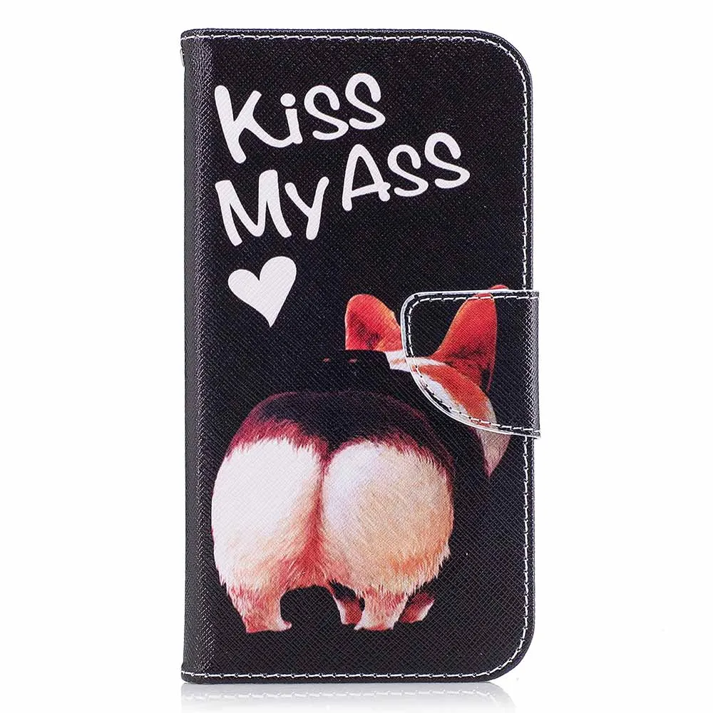 Ass Кожаный чехол-книжка с бабочкой для huawei Y5 Lite Y5 II 2 Y7 Prime Honor 7S 8C 7A Y6 Pro P9 Lite Mini Cover - Цвет: Ass