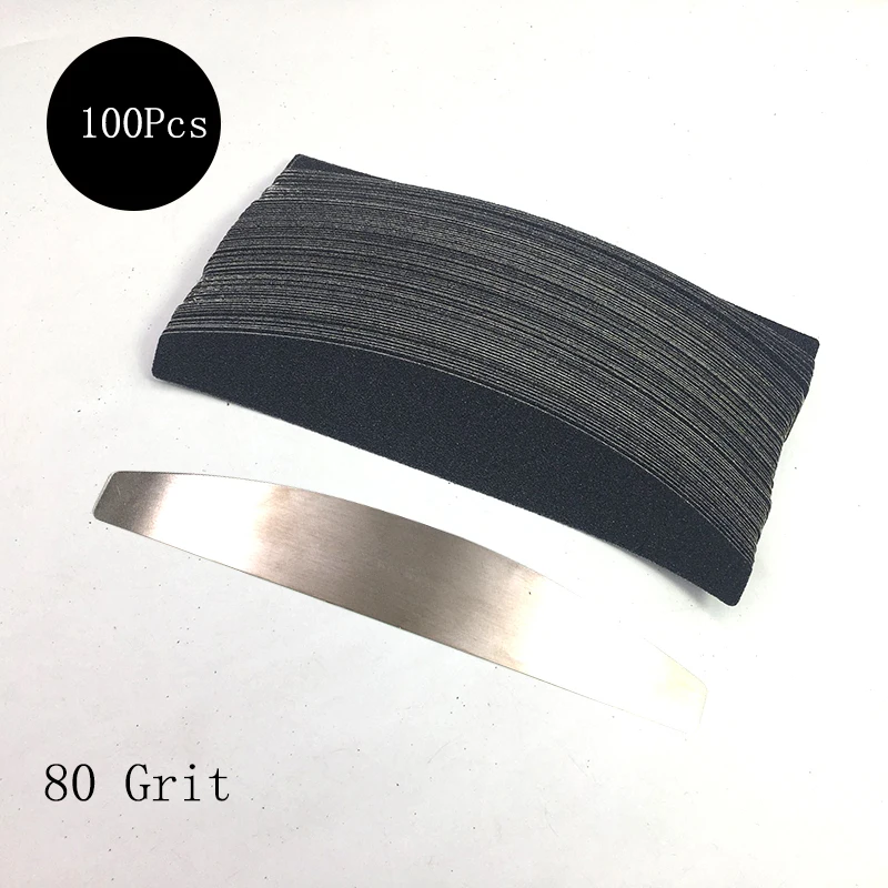 Barra de Lixas de Unhas em Aço Placa para Lixar as Unhas Inoxidável Substituível Peças Ferramentas 100 10 Hot 100pcs 100 # arquivos de unhas