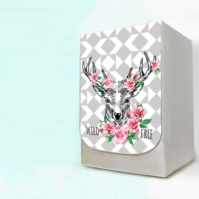 Washing machine cover Silver coated printed waterproof sunscreen for automatic Haier little swan Panasonic beauty - Цвет: as picture show