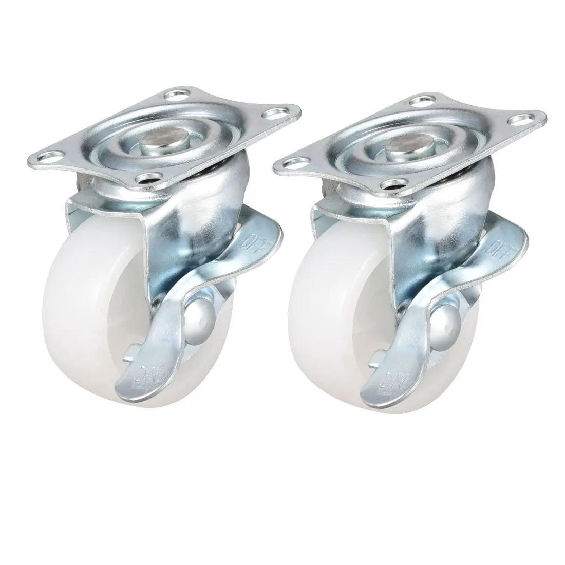 

uxcell 2pcs 1.5 inch 2 inch 2.5 inch Fixed Swivel Caster Wheels PP 360 Degree Top Plate Mounted Caster no Brake White