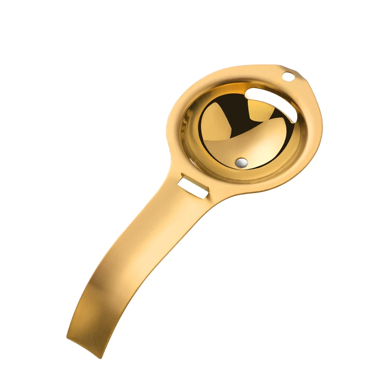 Gold-1Pc Разделитель яичного желтка из нержавеющей стали, кухонная утварь, разделитель яичного белка, Ручка Экстрактора, фильтр, фильтр, инструмент, радуга, гаджет для приготовления пищи - Цвет: Gold-1Pc