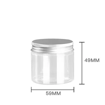 

80g Empty Plastic Skin Care Cream Container Aluminum lid PET Bottles Cosmetic Packaging Cream Pot with Black / white screw cap