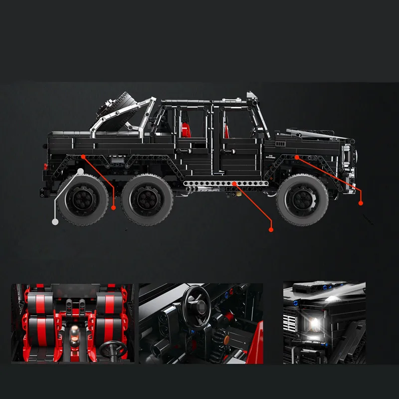 3300 шт. серия Technic car совместима с MOC 2425 G63AMG 6X6 LAND крейсер Модель Строительные блоки кирпичная игрушка для автомобиля