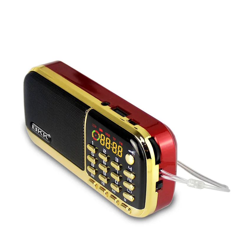 Petite Radio FM/AM Portable Avec Lecteur MP3, USB, Lampe Torche - Rouge