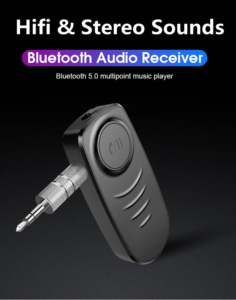 10H 3,5 мм разъем AUX MP3 музыка Bluetooth 5,0 приемник автомобильный комплект микрофон громкой связи беспроводной адаптер динамик наушники аудио передатчик