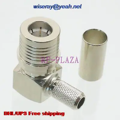 

DHL/EMS 100pcs Connector QMA male plug crimp RG58 RG142 LMR195 RG400 cable Right angle -A3