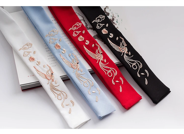 New Silk Scarf Printed Hair Sticks Chinese Style Elegant Women's Long Ribbon  Hair Band Bandana Hair