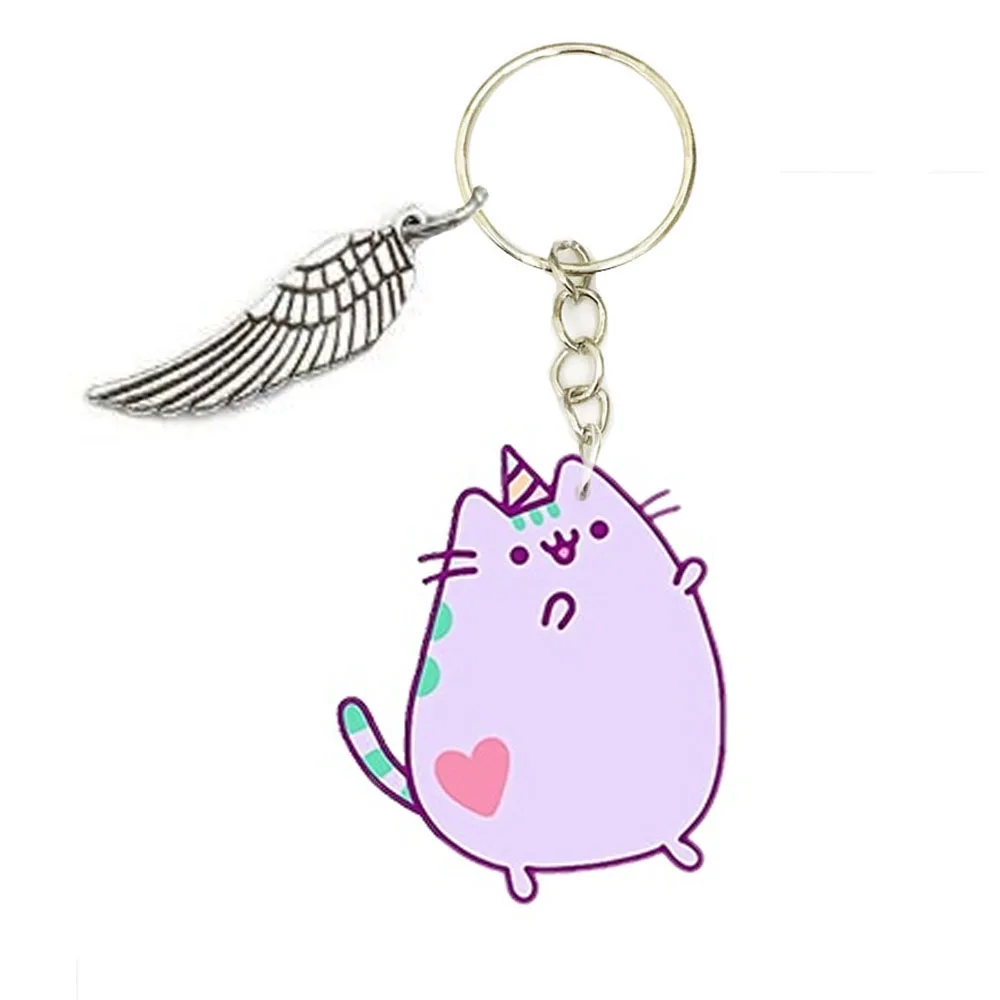11 Style Cats Keychain on Phone Charm Funny Gray Cat Acrylic Brooch Bag Clothing Accessories Epoxy Rose Gift Women | Украшения и