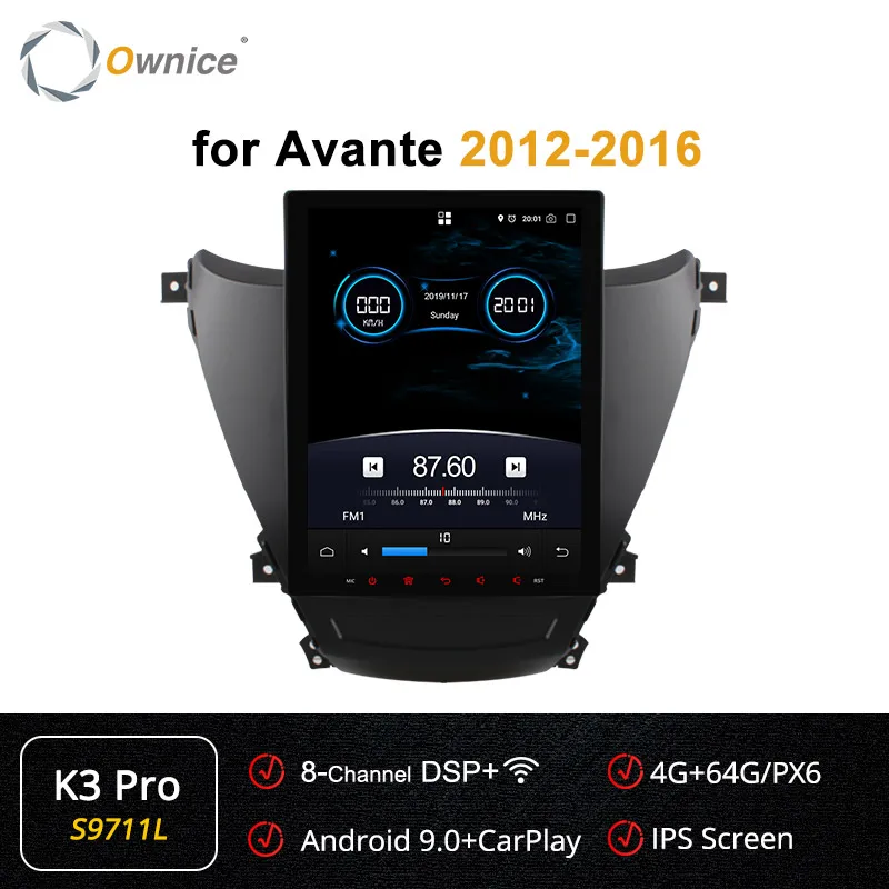 S9711 K3-Pro Ownice вертикальный PX6 автомобильный DVD gps навигатор стерео для hyundai Avante 2012- K3 K6 автомобильный Радио dvd-плеер 4 г ram 64 г 4 г LTE DSP - Цвет: S9711 K3-Pro