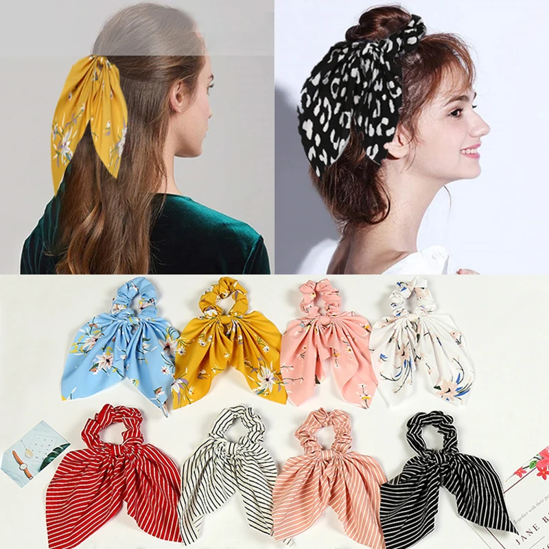 

1PC 12 Colors Ponytail Hair Ring Adjustable Hair Rope Bands Flower Elastic Stretch Print Girls Hair Rope Girl Hair Accessories