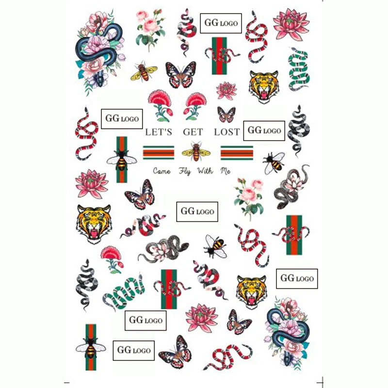 

10PCS 3D luxury brand logo nail stickers designer nail stickers nail decoration accessories Nail decorations
