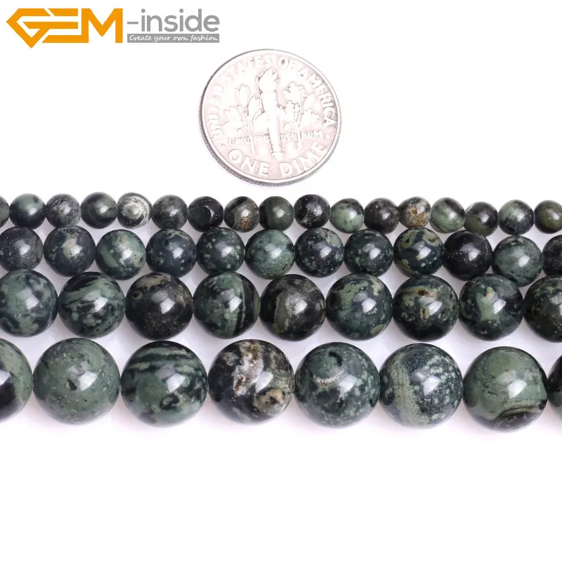 Gem-inside 4 мм-10 мм натуральный круглый темно-синий Rhyolite Kambaba Jasperss камень бусины для изготовления ювелирных изделий 1" DIY ювелирные изделия