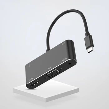 

Type C to HDMI/VGA/AUDIO/USB 3.0 HUB Adapter PD Charger for Samsung S8/9 Audio Adapter