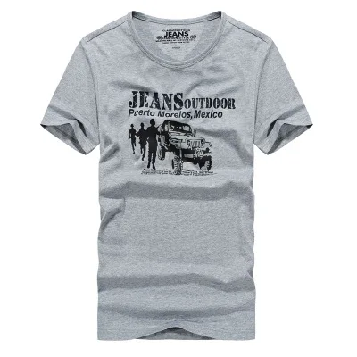 

Afs Brand Male Summer Casual Round Neck Short Sleeve T-shirt Top Printed 100% Cotton 3 Colors Men's Brand Clothing 663