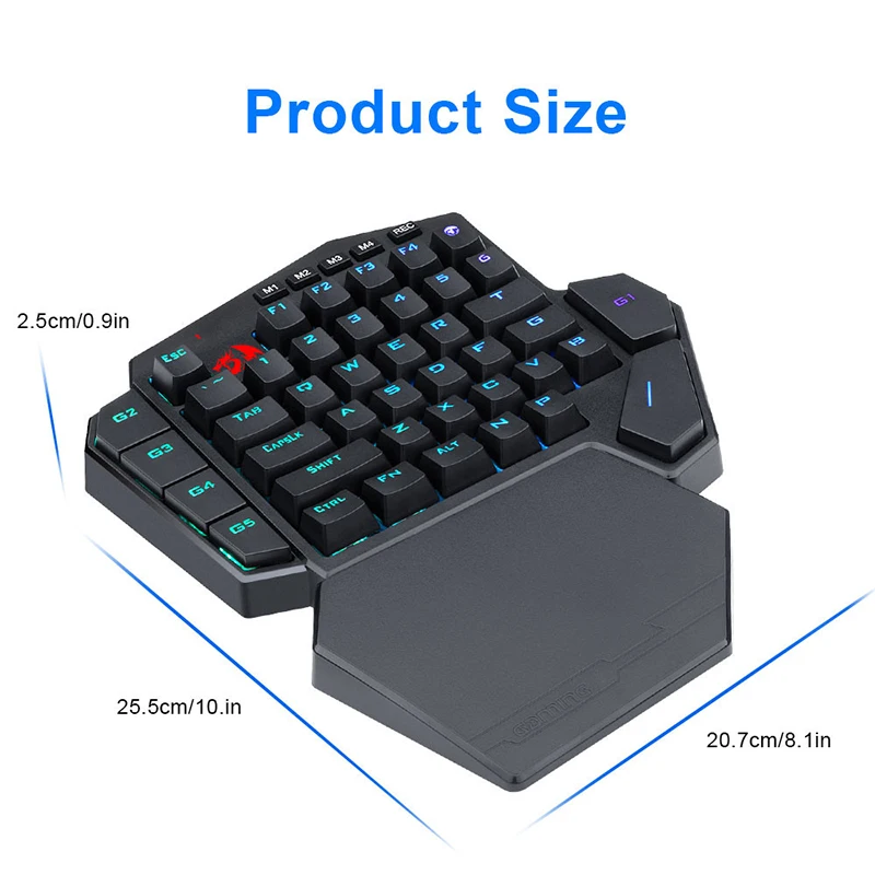 US $52.88 Redragon DITI X K601 RGB Backlit Onehand Mechanical Keyboard For DesktopLaptop Hot Swappable Gaming Keyboard For CSGO PC Gamer