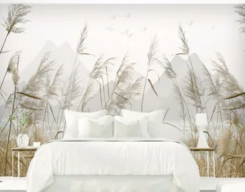 

CJSIR Custom Wallpaper Home Decoration Murals Modern Simple Reeds Landscape Landscape TV Background Wall Murals 3d Wallpaper