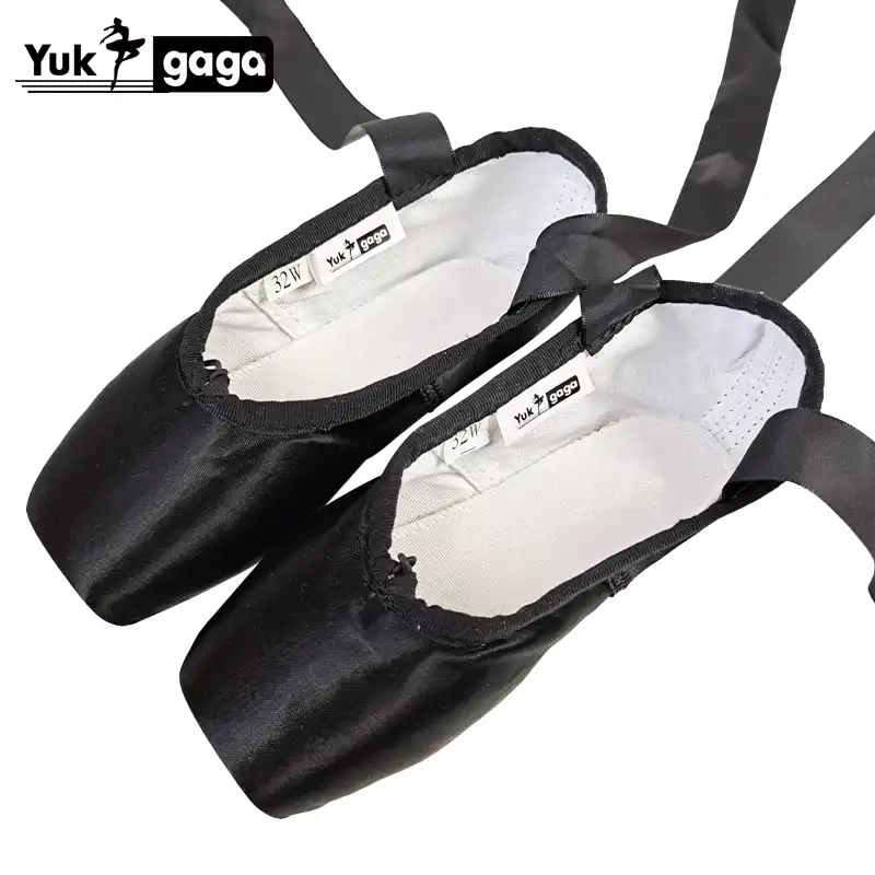 black ballet shoes with ribbon