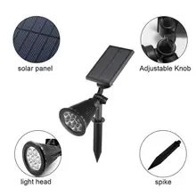 Водонепроницаемая светодиодная лампа для лужайки на солнечной батарее, светильник-Спайк для наружной садовой дорожки