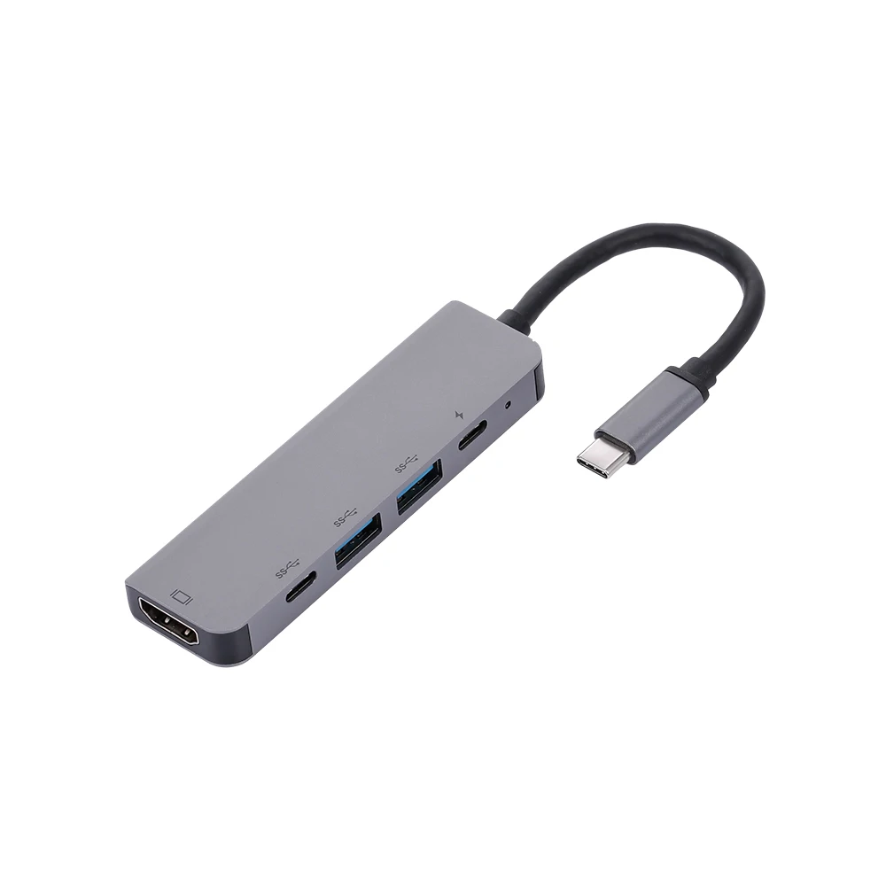 5-портовый 5 в 1 type-C для PD USB* 2 HDTV type C адаптер Многофункциональный преобразователь 4K для Macbook HDTV проектор ПК ноутбук