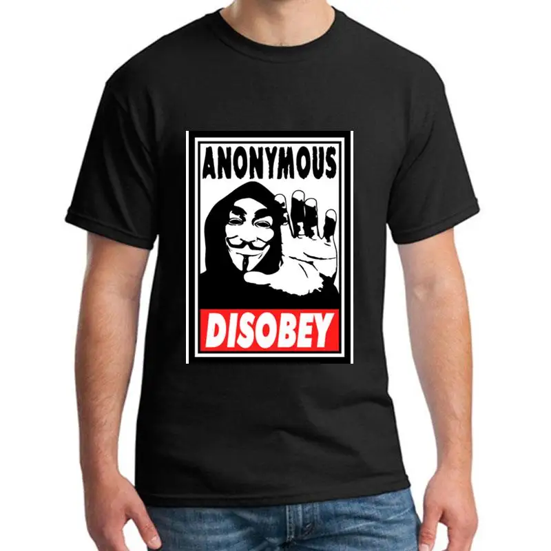 

Print Anonymous Disobey tee shirt plus sizes s-5xl cool Comics streetwear mens tee t shirts O-Neck hip hop