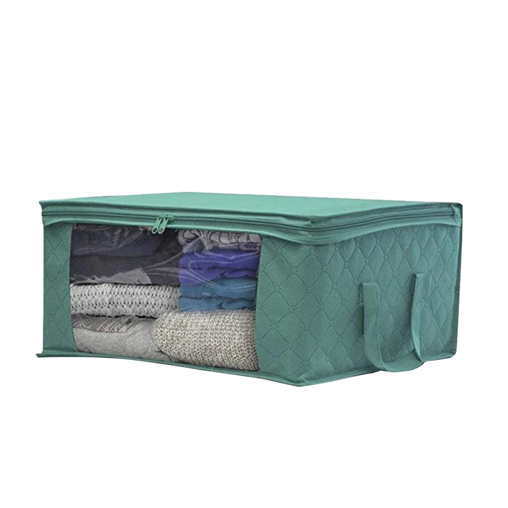 Разное игрушки контейнер Органайзер пылезащитный Штабелируемый пакет Одежда Подушка для хранения Ziplock сумка Одеяло складной чехол - Цвет: Зеленый