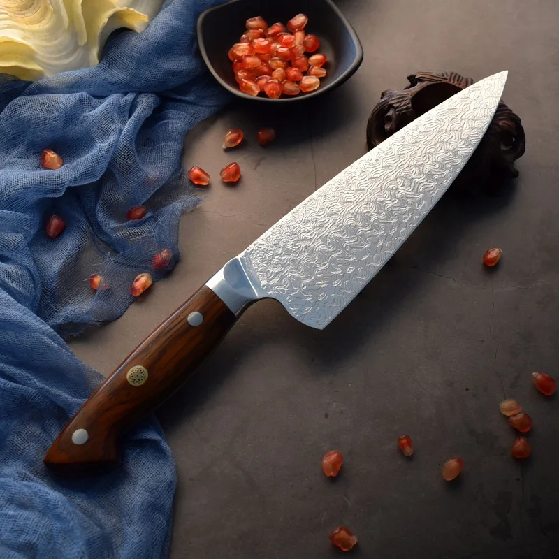 

Kitchen Knife Damascus Steel 67 Layers VG10 Sharp Blade Handmade Pattern Damascus Chef Knife Cleaver Meat Vegetable Slicing Tool