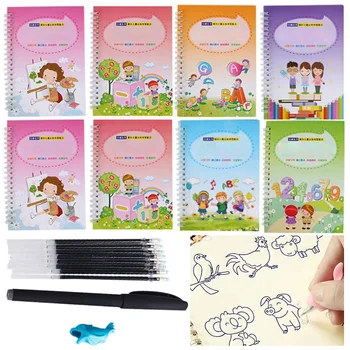 

Art For Kids Handwriting Copybook Set Auto Fade Home School Letter Tracing Book Calligraphy Magic Writing Paste Reused Student