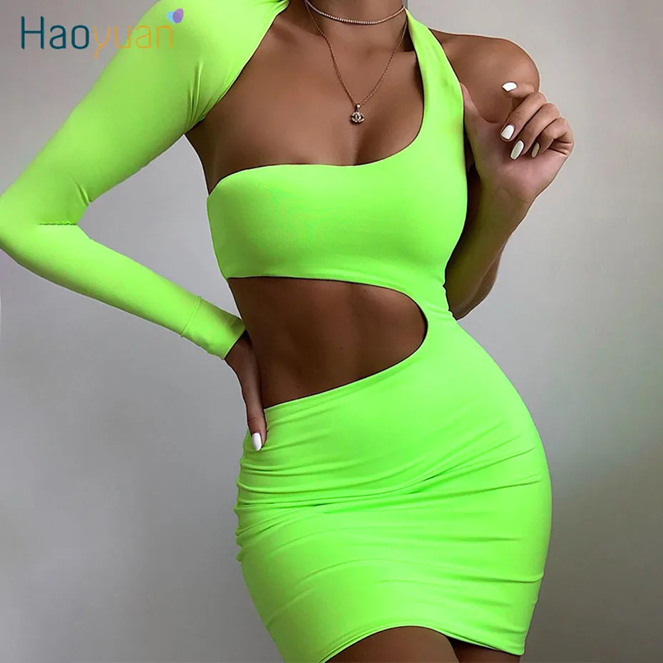 neon green club dress