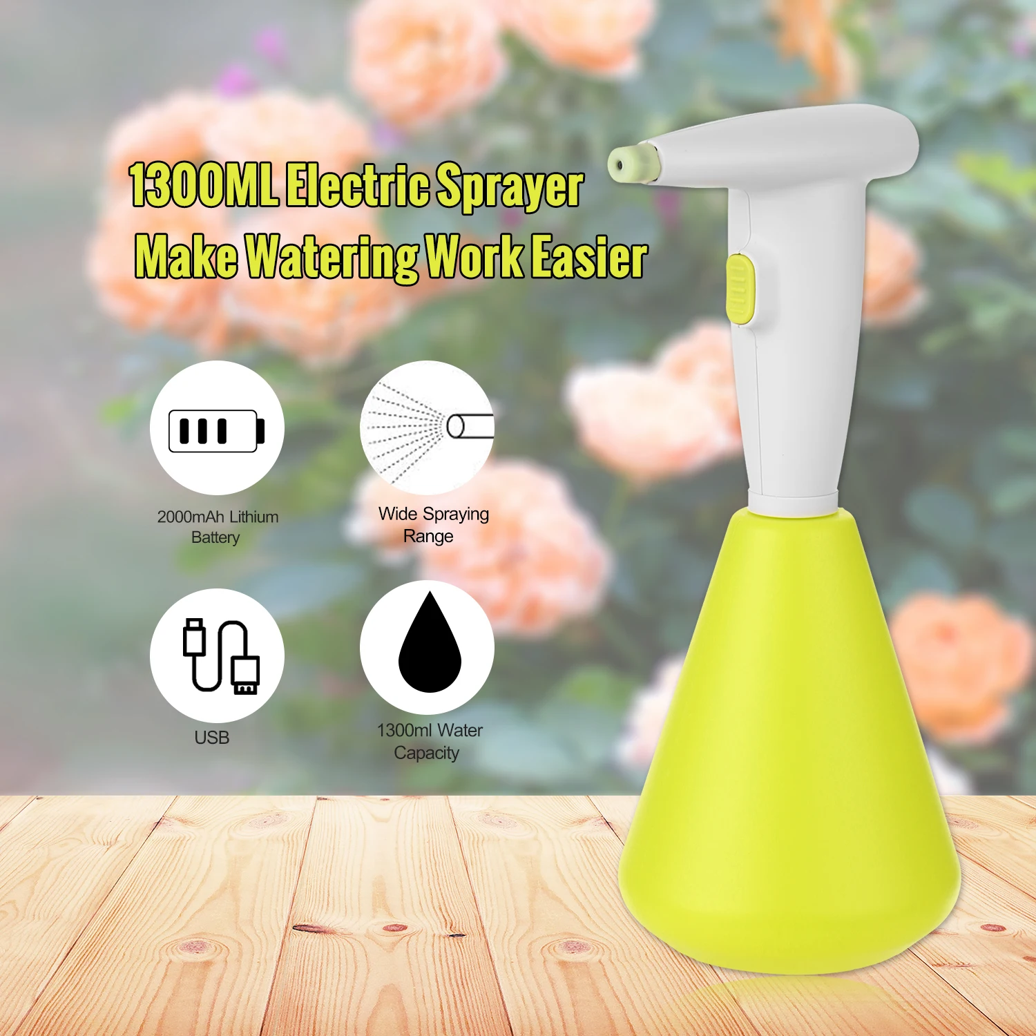 Electric sprayer watering can lithium battery rechargeable household watering pot 2L watering can Washing Car Flower Plant