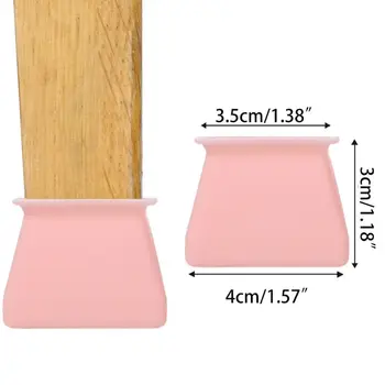

4 Pcs Square Furniture Silicon Protection Cover Anti-slip Bottom Pads Table Feet Chair Legs Floor Protectors Anti-Scratch