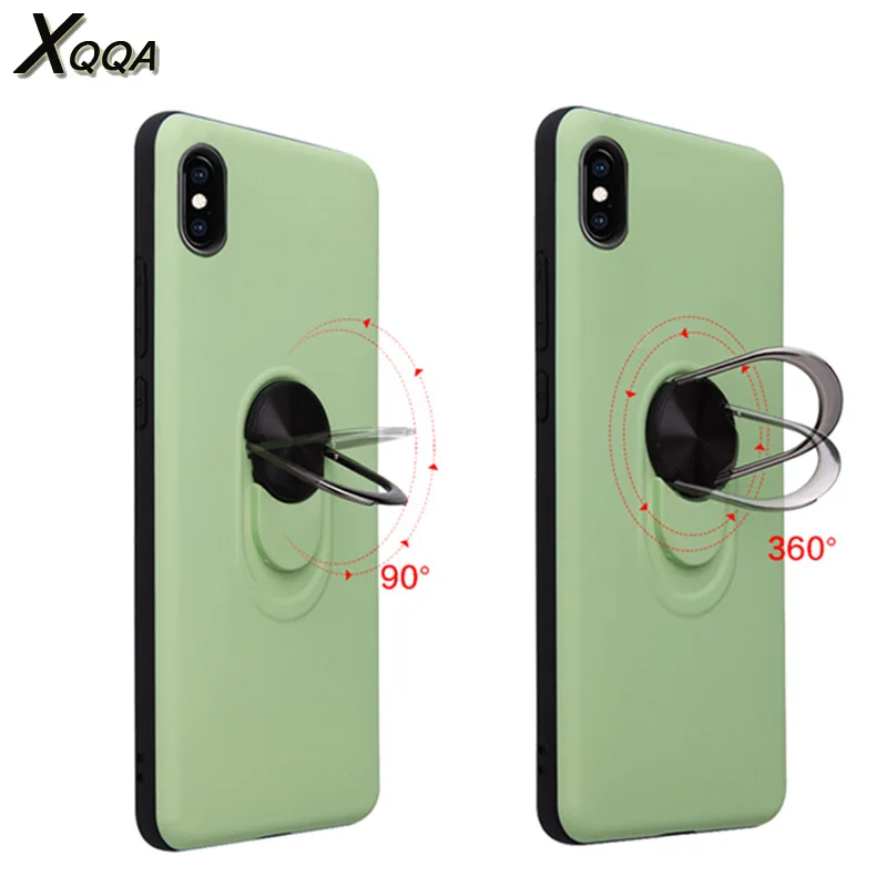 Роскошный силиконовый чехол с поворотным кронштейном на 360 градусов для iPhone X 10 XR