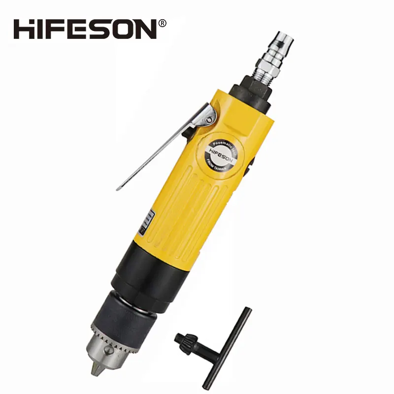 HIFESON low-speed straight drill F02 pneumatic tools 3/8 alloy three claw type air drill chuck air drill efficient pneumatic too