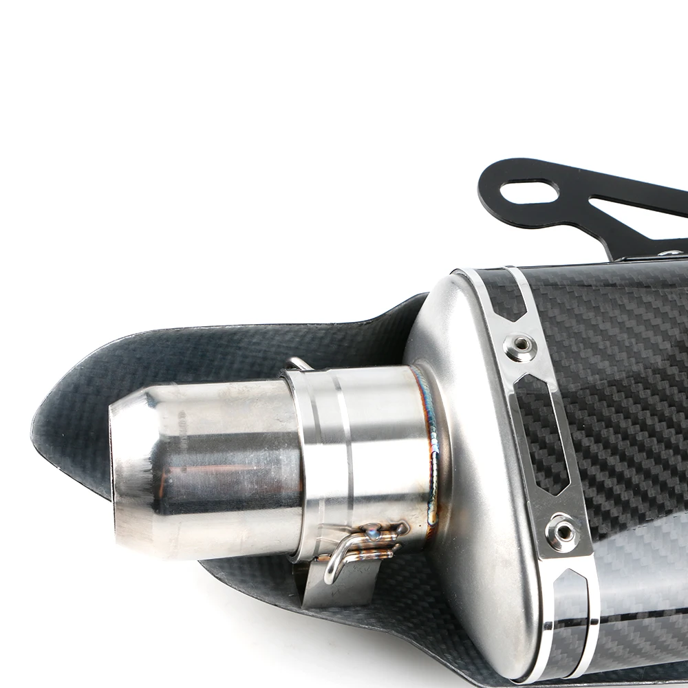 Для Honda Для Suzuki R6 R1 CBR500 Z750 R3 CBR1000RR мотоцикл Akrapovic выхлопные Углеродные волокна выхлопные с крышкой детали двигателя
