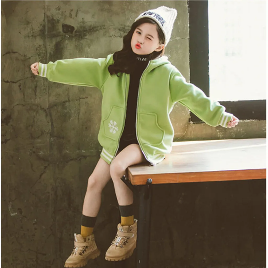 Hooded Baby Girl Clothes Long Sleeve Zipper Hoodie Sweatshirt For Girls Cartoon Winter Cute Hoodies For Girls Одежда Для Девочек