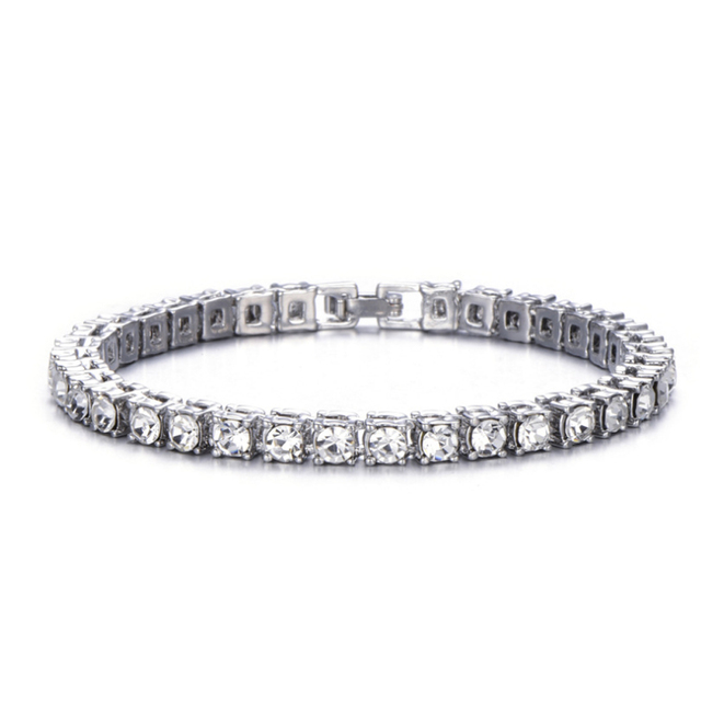Hop 15MM 2Row Cuban Prong Chain Bling Iced Out Box Buckle Copper AAA+ Cubic Zirconia Bracelet For Men Jewelry