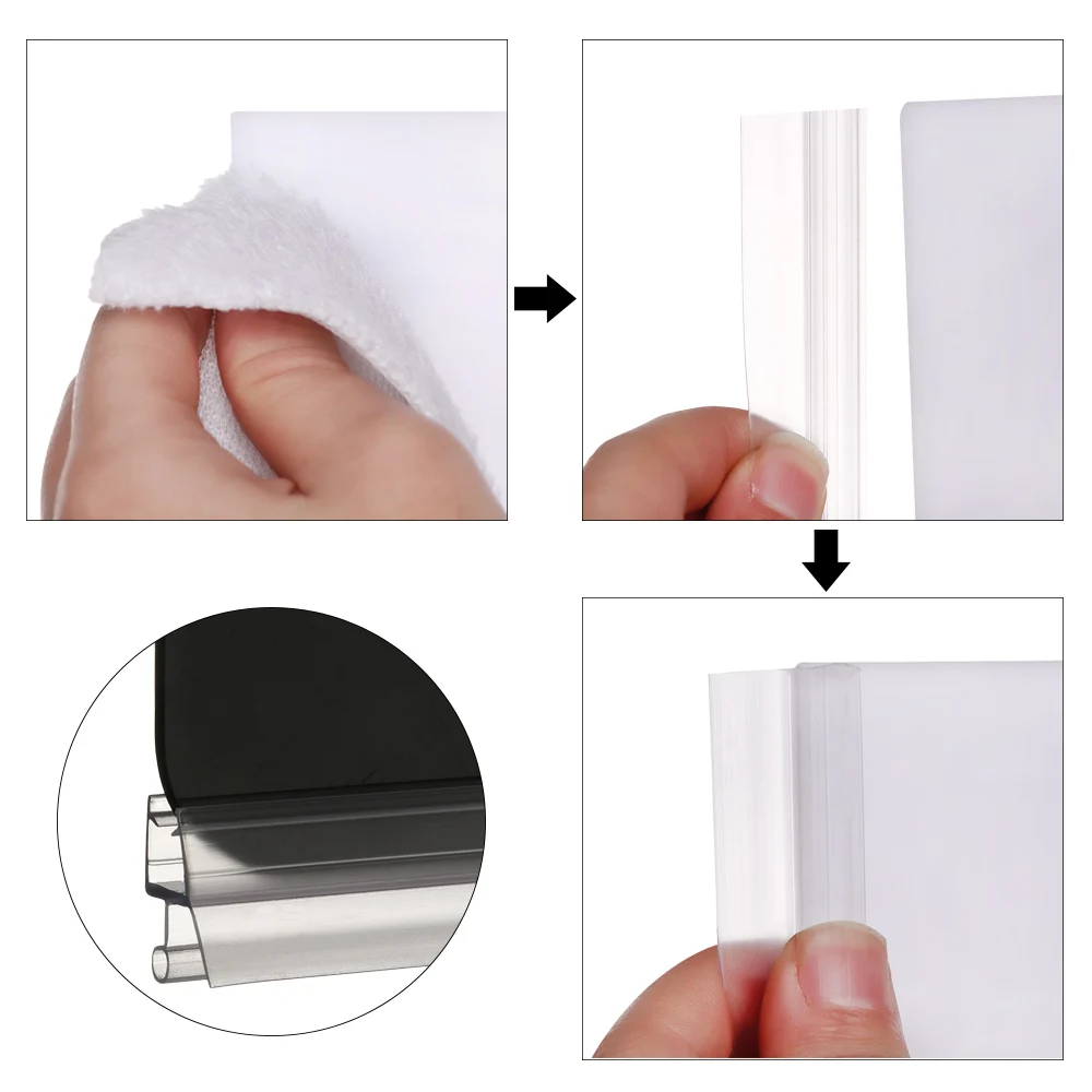 1PC 4-12mm Rubber Sealing Strips Water Baffle Glass Door Weatherstrip Household Bathroom Portable Screen Window Seal door seal strip,sealing strip tape,window seal strip,sealing tape,rubber seal strip,rubber door weatherstripping,door weatherstripping,sealing strip,waterproof tape