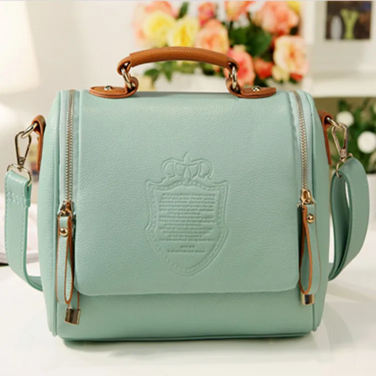 

2019 New Style Korean-style England Double Pull Crown Bag Fashion Hand Crossbody Bag Retro WOMEN'S Bag