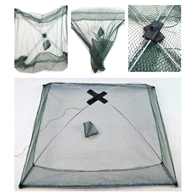 Fishing Net Foldable Folding Mesh Nylon Fishing Net Bait Trap Cast Dip Crab  Shrimp Net Catching Shrimp Crab Small Fishes Fishing - AliExpress