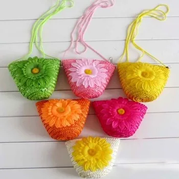 

Boho Mini Handbag Women Straw Flower Messenger Shoulder Bag Women Girls Casual Holiday Beach Bag Bolso Mujer Femme