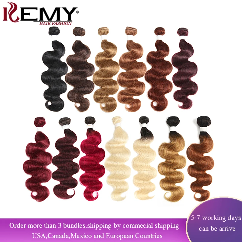 Blond Brown Red Color Human Hair Bundles 1PC Brazilian Body Wave Human Hair Extension 8-26 Inch Non-Remy Hair Weave Bundles KEMY Blond Brown Red Color Human Hair Bundles 1PC Brazilian Body Wave Human Hair Extension 8-26 Inch Non-Remy Hair Weave Bundles KEMY