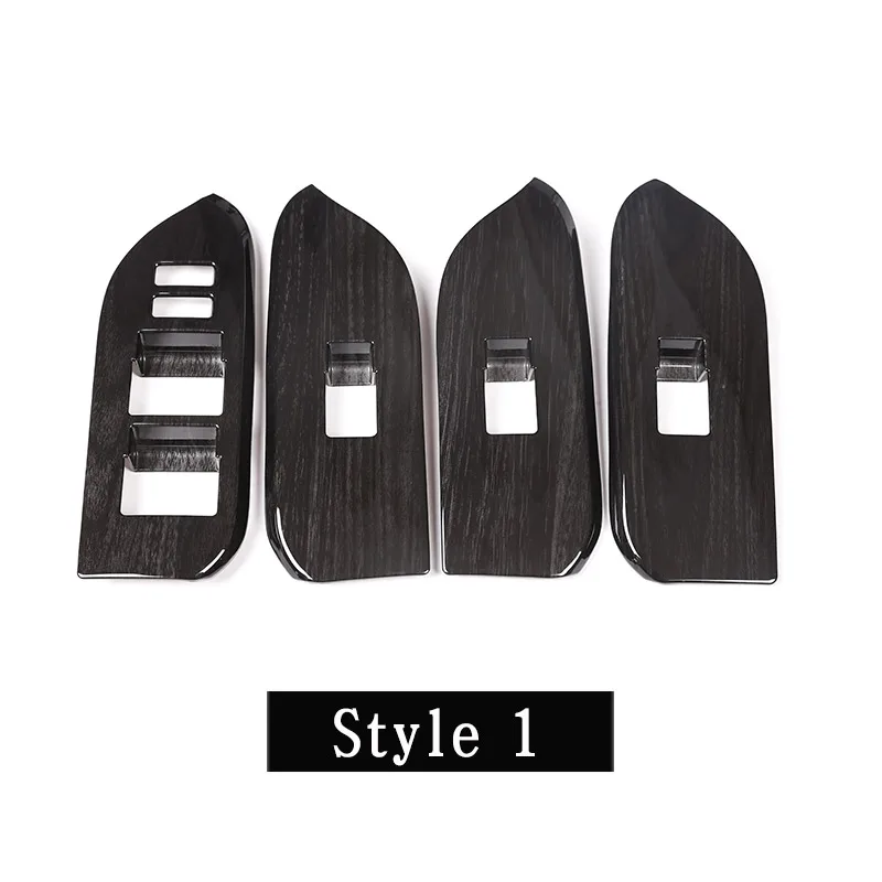 4pcsBlack дерево зерна ABS для Toyota Land Cruiser Prado FJ150 150- окна автомобиля кнопка подъема рамка отделка для левостороннего привода - Название цвета: Style 1